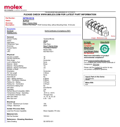 38700-6318 Datasheet PDF Molex Connectors