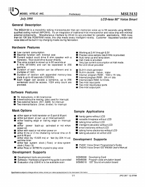 MSU3132 Datasheet PDF Mosel Vitelic, Corp