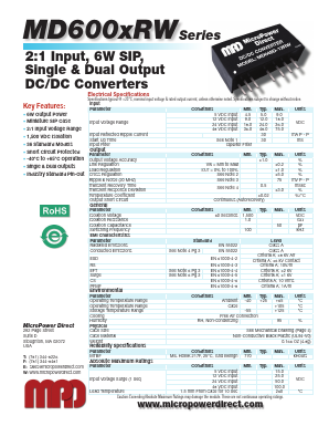MD612D-05RW Datasheet PDF MicroPower Direct, LLC