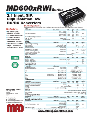 MD648S-15RWI Datasheet PDF MicroPower Direct, LLC