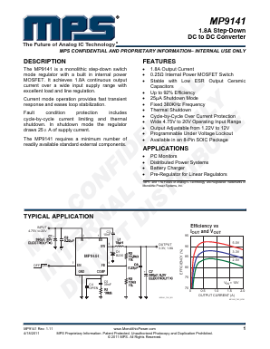 MP9141ES Datasheet PDF Monolithic Power Systems
