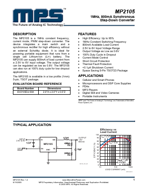 MP2105DJ-LF-Z Datasheet PDF Monolithic Power Systems