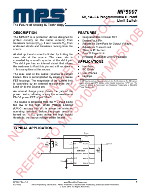 MP5007 Datasheet PDF Monolithic Power Systems