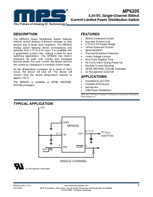 MP6205DH-LF Datasheet PDF Monolithic Power Systems