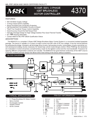 MSK4370S Datasheet PDF M.S. Kennedy Corporation