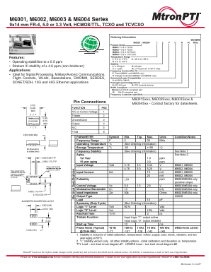 M60011KVCD Datasheet PDF MTRONPTI