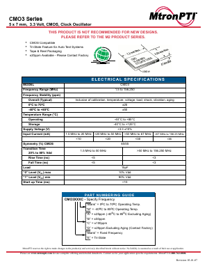 CMO3AC Datasheet PDF MTRONPTI