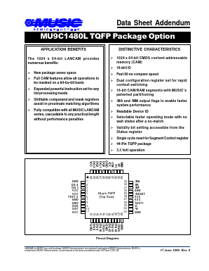 MU9C1480L-90TAC Datasheet PDF MUSIC Semiconductors