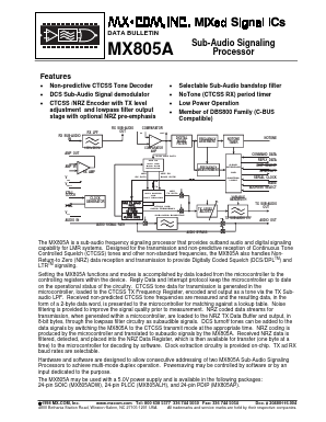 MX805ALH Datasheet PDF MX-COM Inc 