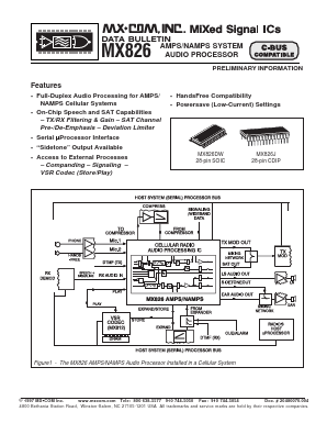 MX826DW Datasheet PDF MX-COM Inc 