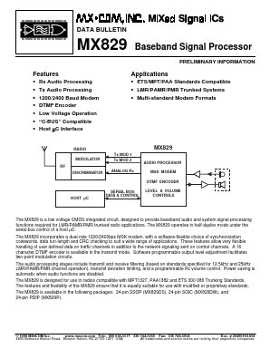 MX829DS Datasheet PDF MX-COM Inc 