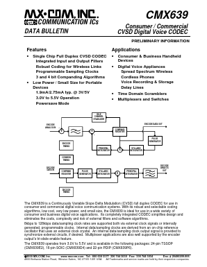 CMX639 Datasheet PDF MX-COM Inc 