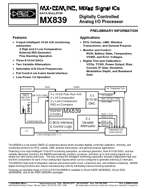 MX839DS Datasheet PDF MX-COM Inc 