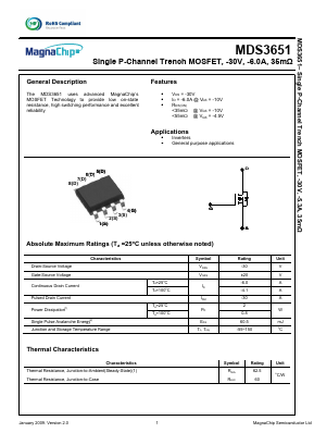 MDS3651URH Datasheet PDF MagnaChip Semiconductor