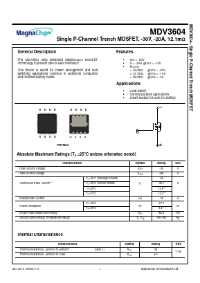 MDV3604 Datasheet PDF MagnaChip Semiconductor
