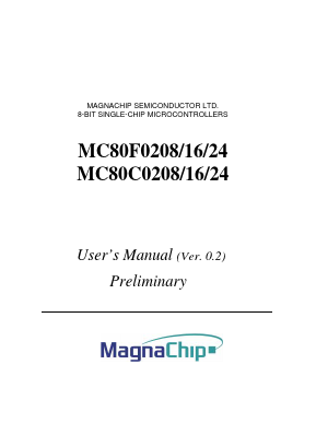 MC80F0208K Datasheet PDF MagnaChip Semiconductor