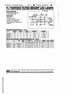 MT600-CUR Datasheet PDF Marktech Optoelectronics