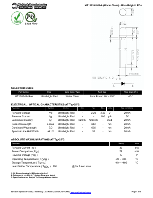 MT1363-UHR-A Datasheet PDF Marktech Optoelectronics