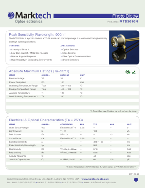 MTD3010N Datasheet PDF Marktech Optoelectronics