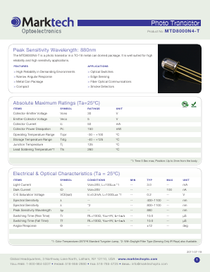 MTD8000N4T Datasheet PDF Marktech Optoelectronics