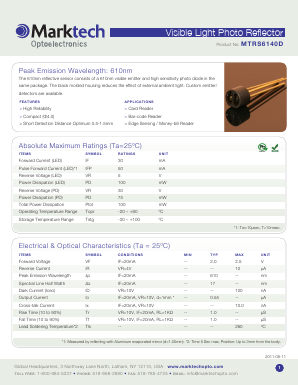 MTRS6140D Datasheet PDF Marktech Optoelectronics