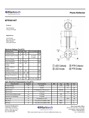 MTRS6140T Datasheet PDF Marktech Optoelectronics