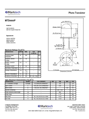 MTD8060P Datasheet PDF Marktech Optoelectronics