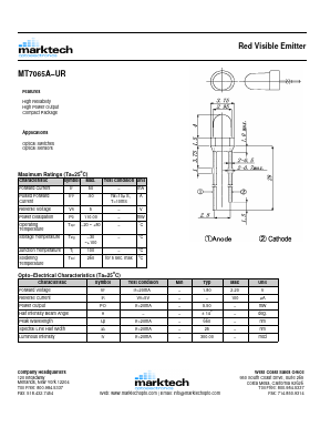 MT7065A-UR Datasheet PDF Marktech Optoelectronics