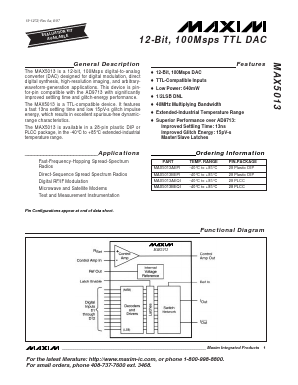 MAX5013 Datasheet PDF Maxim Integrated
