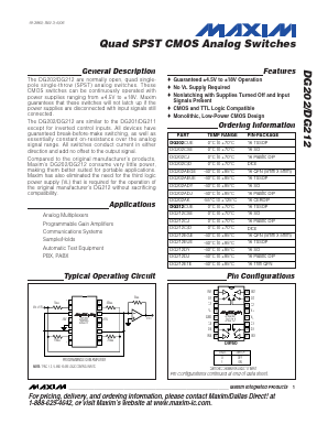 DG211C Datasheet PDF Maxim Integrated