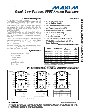 MAX4521 Datasheet PDF Maxim Integrated