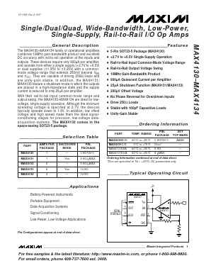 MAX4130 Datasheet PDF Maxim Integrated