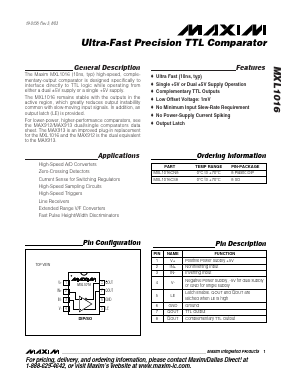MXL1016 Datasheet PDF Maxim Integrated