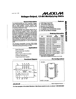 MAX501BCNG Datasheet PDF Maxim Integrated