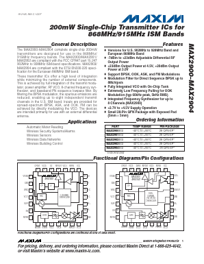 MAX2901EGI Datasheet PDF Maxim Integrated