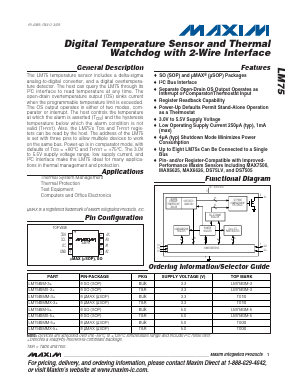 LM75BIMM-5-T Datasheet PDF Maxim Integrated