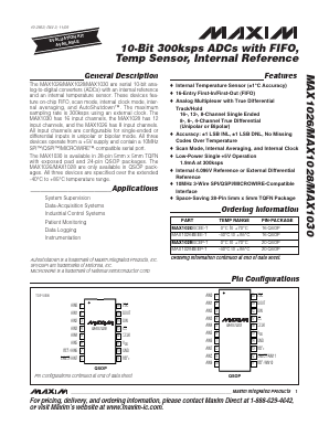 MAX1028BCEP-T Datasheet PDF Maxim Integrated
