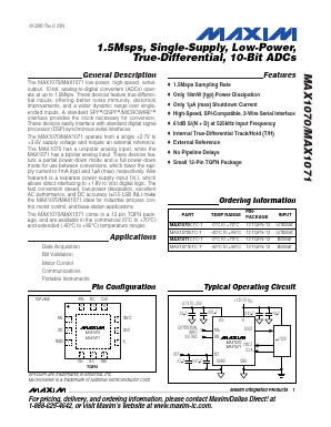 MAX1071ETC-T Datasheet PDF Maxim Integrated