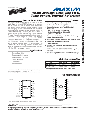MAX1027BCEE-T Datasheet PDF Maxim Integrated