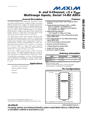 MAX1032 Datasheet PDF Maxim Integrated