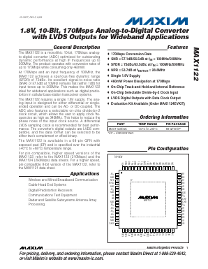 MAX1122 Datasheet PDF Maxim Integrated