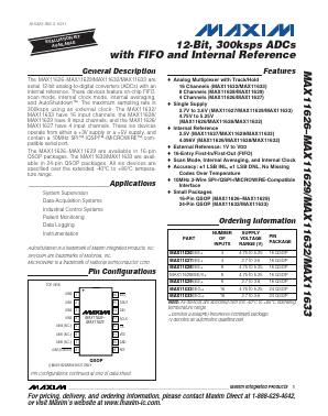 MAX11633EEG+ Datasheet PDF Maxim Integrated