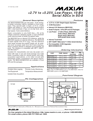 MAX1243 Datasheet PDF Maxim Integrated