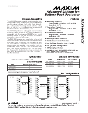 MAX1666A Datasheet PDF Maxim Integrated