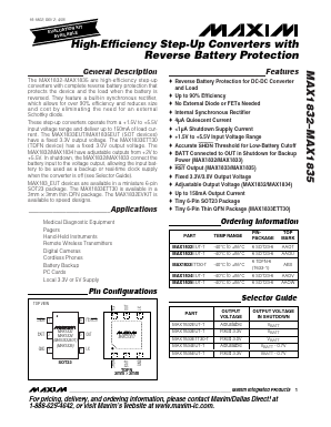 MAX1834 Datasheet PDF Maxim Integrated