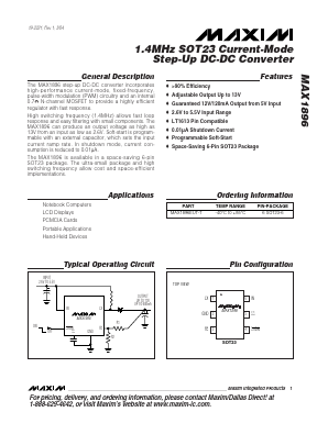 MAX1896EUT-T Datasheet PDF Maxim Integrated