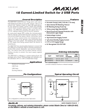 MAX1922ESA Datasheet PDF Maxim Integrated