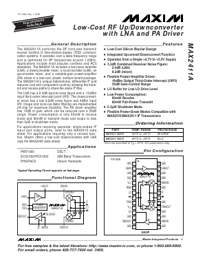 MAX2411AE/D Datasheet PDF Maxim Integrated