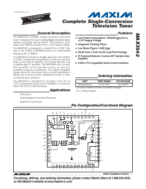 MAX3542CLM+ Datasheet PDF Maxim Integrated