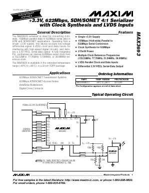 MAX3693 Datasheet PDF Maxim Integrated